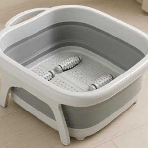 13 Collapsible Plastic Foot Soaking Bucket Deep Folding Foot Bath Basin With Massage Rollers For Home Spa Relaxation