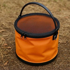 16 Collapsible Fishing Live Bait Bucket Portable Folding Fish Pail With Breathable Mesh Cover For Outdoor Angling Accessories