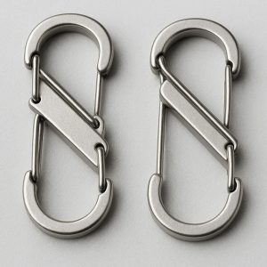 S Shaped Stainless Steel Carabiner Dual Gate Keychain Clips Mini Metal Hanging Buckles For Secure Key Organization
